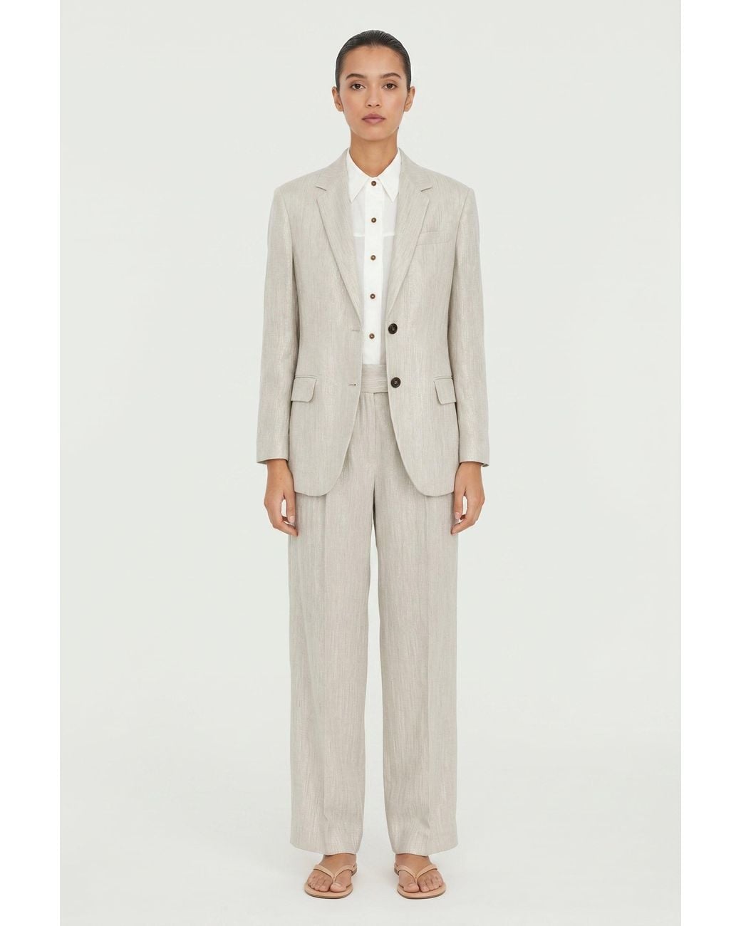 Brunello Cucinelli Natural Light Linen Suit