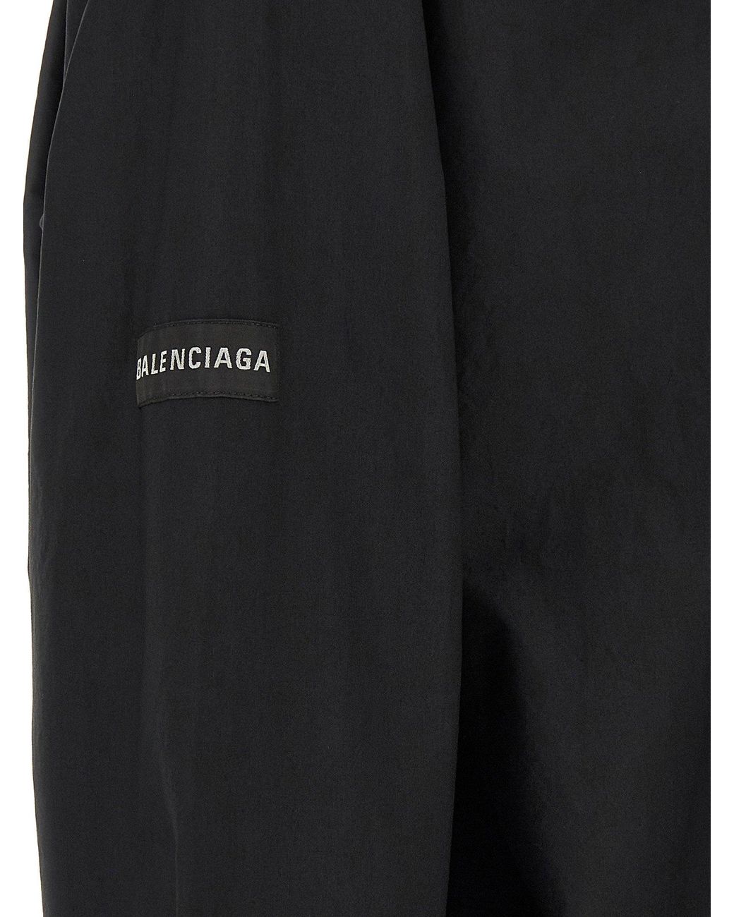 Balenciaga Blue Logo-Patch Cotton Poplin Shirt for men