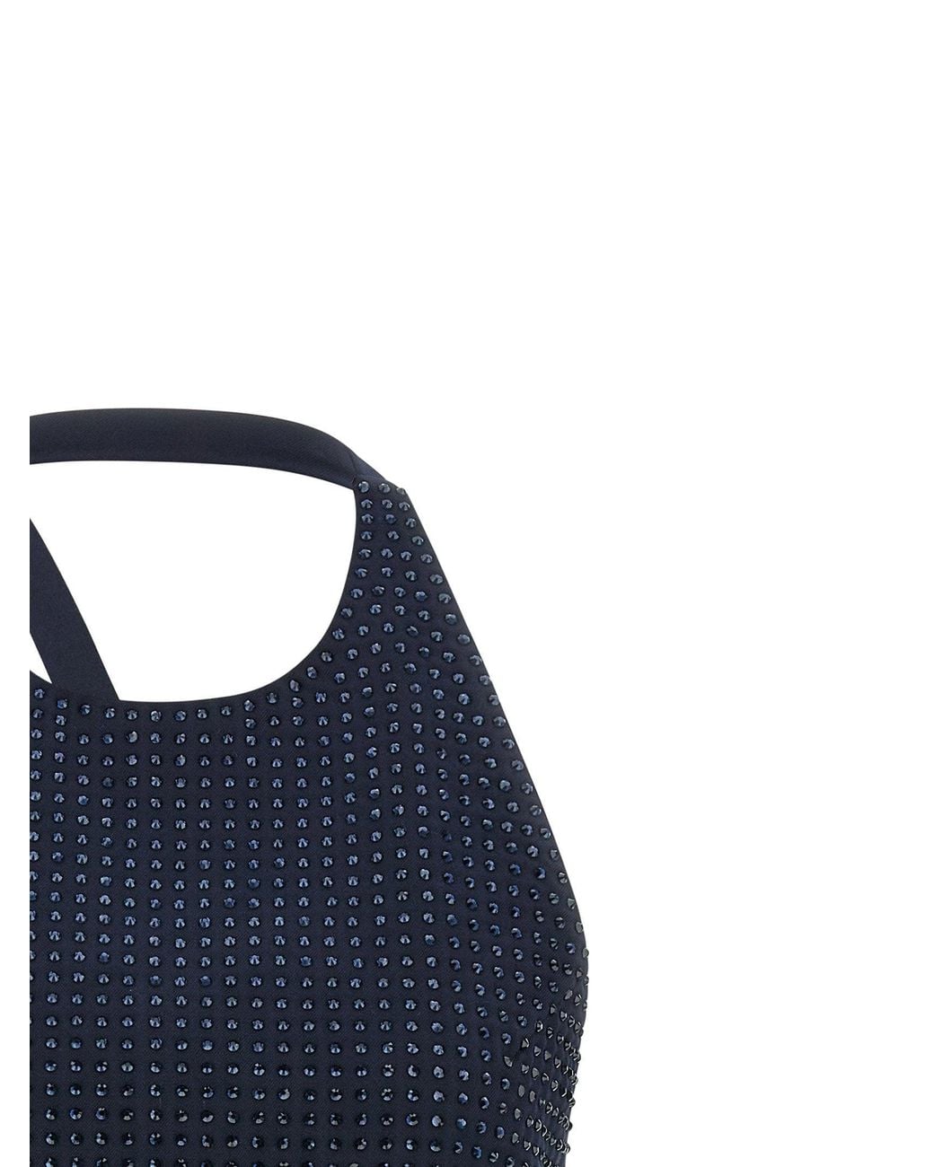Pinko Blue Rhinestone-Embellished Tank Top