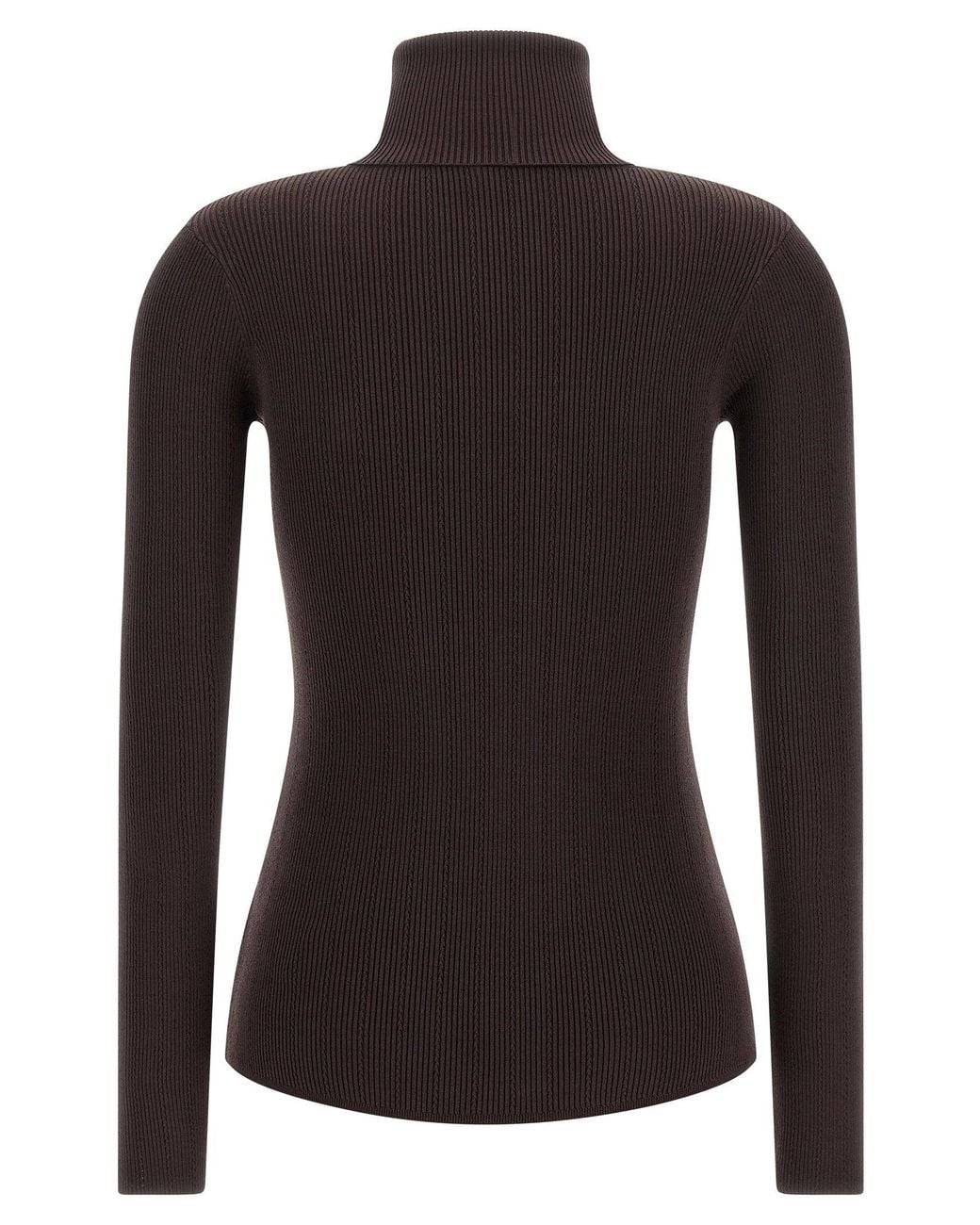 Elisabetta Franchi Black Ribbed Turtleneck Sweater
