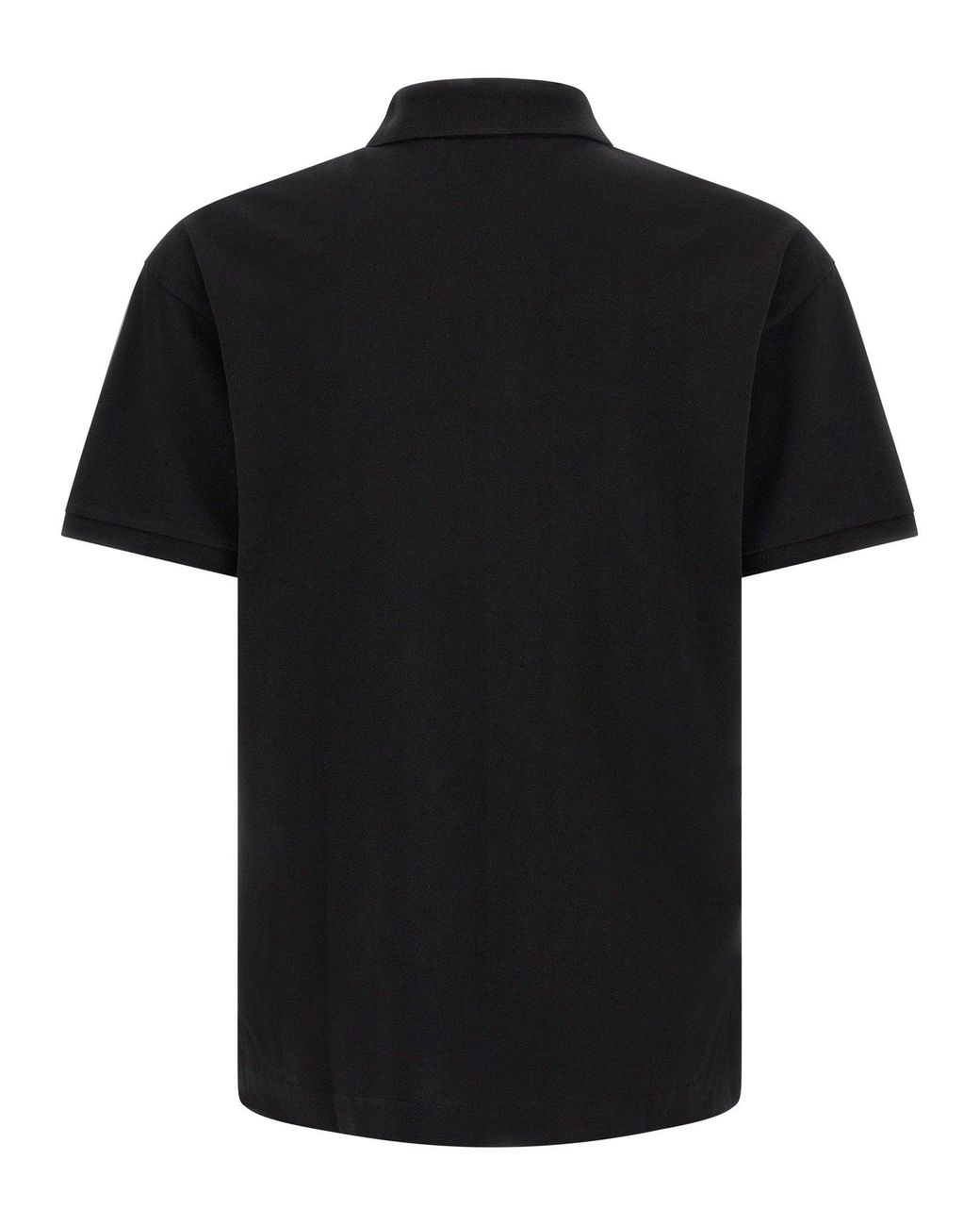 Palm Angels Black Logo-Patch Cotton Piquet Polo Shirt for men