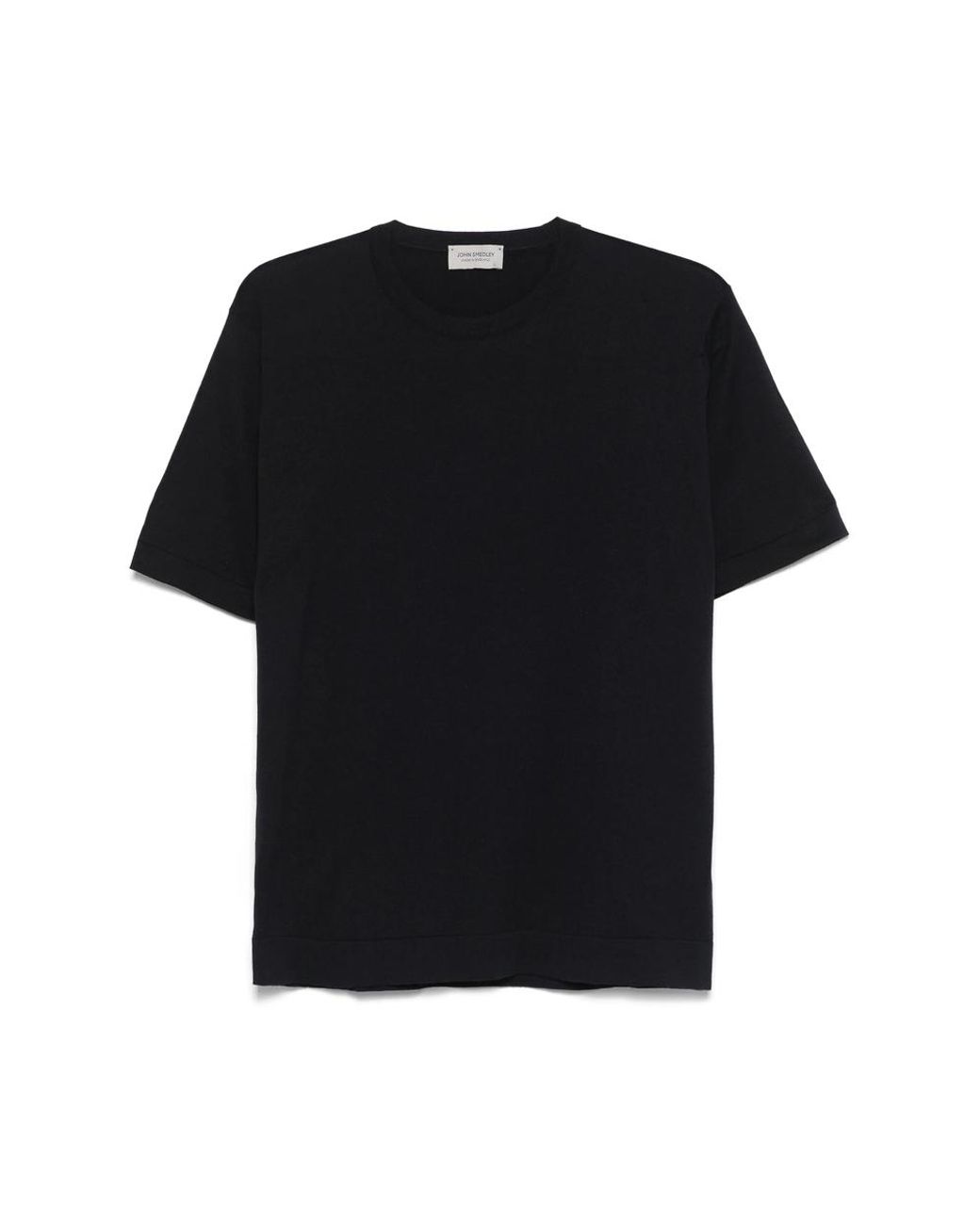 John Smedley Black Lorca Fine-Knit T-Shirt for men