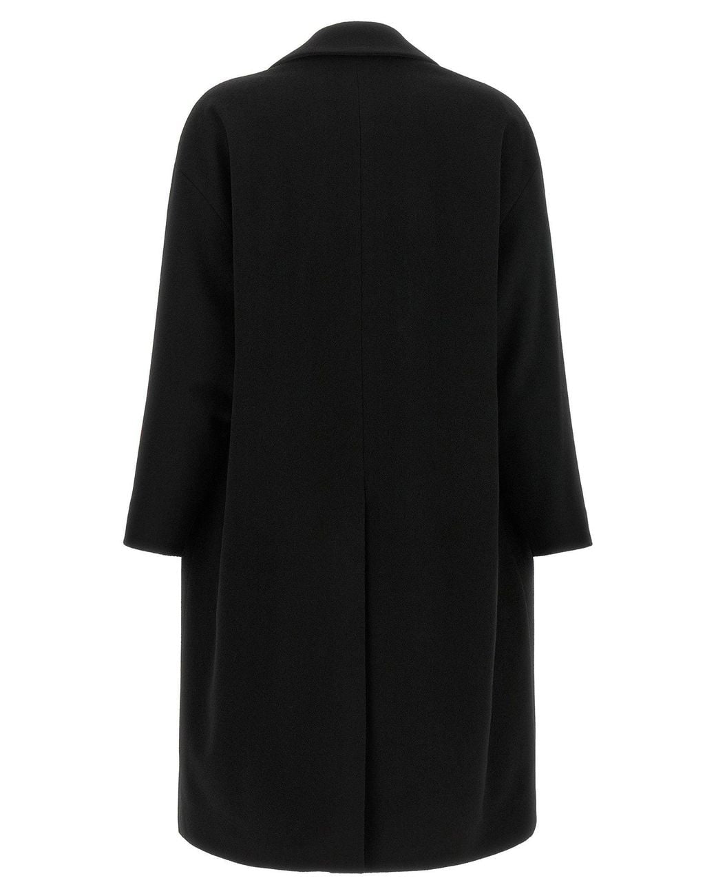 Alberto Biani Black Double-Breasted Wool Coat
