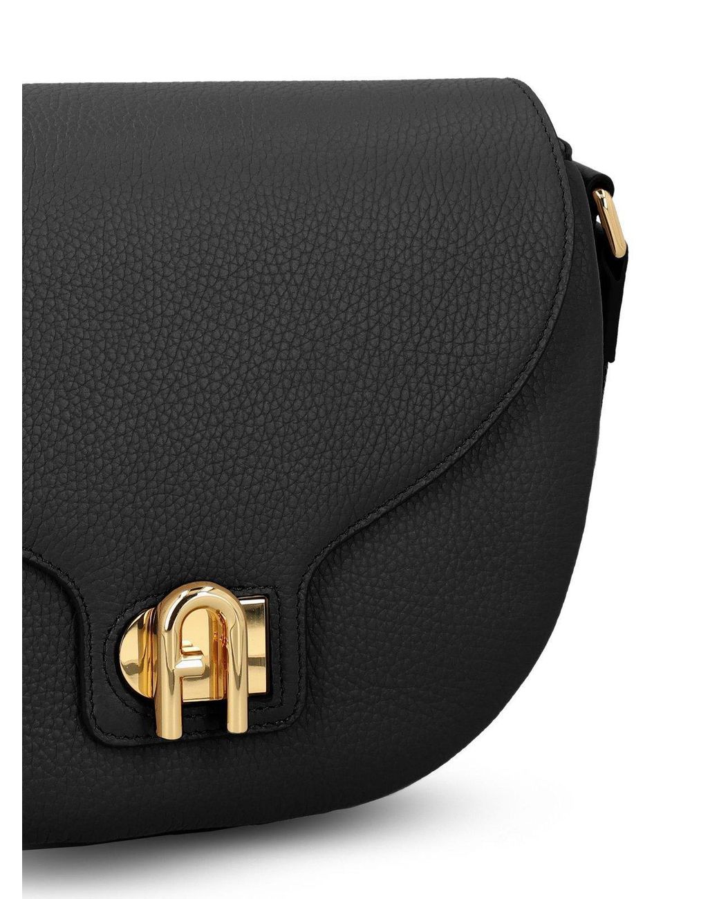 【送料&関税込】Furla Logo Embossed Shoulder Bag Furla Embossed logo shoulder bag in black | EBL0FRIE35000O6000