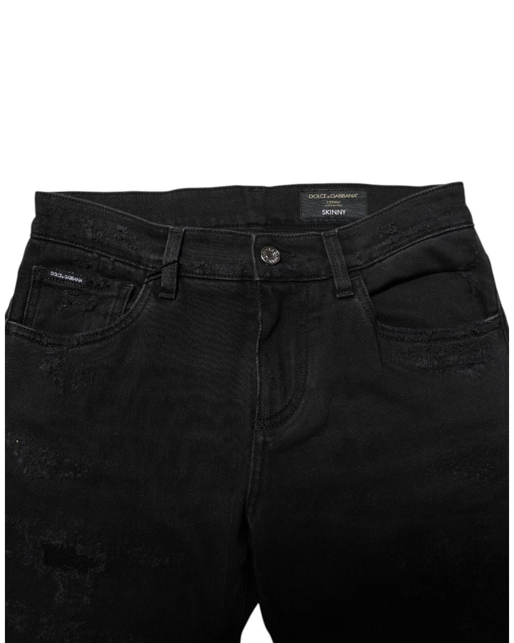 Dolce & Gabbana Black Cotton Skinny Denim Jeans for men