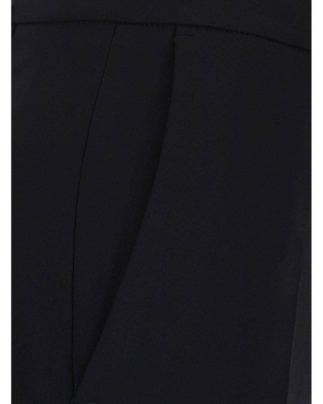 Le Plain Black Flare Trousers Tech Fabric
