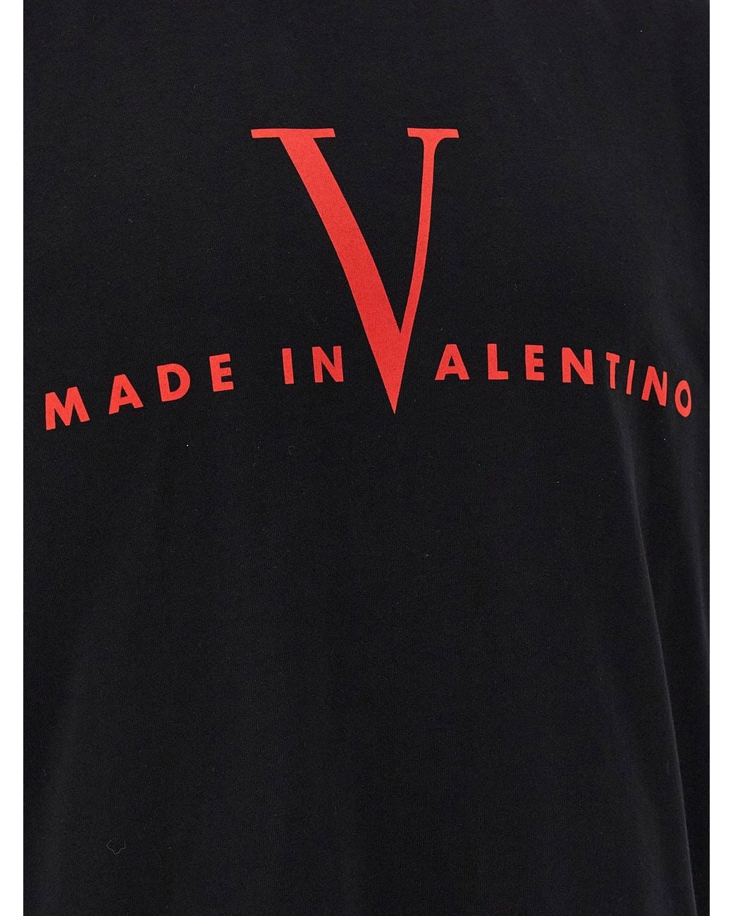 Valentino Garavani Black Logo-Print Cotton T-Shirt for men
