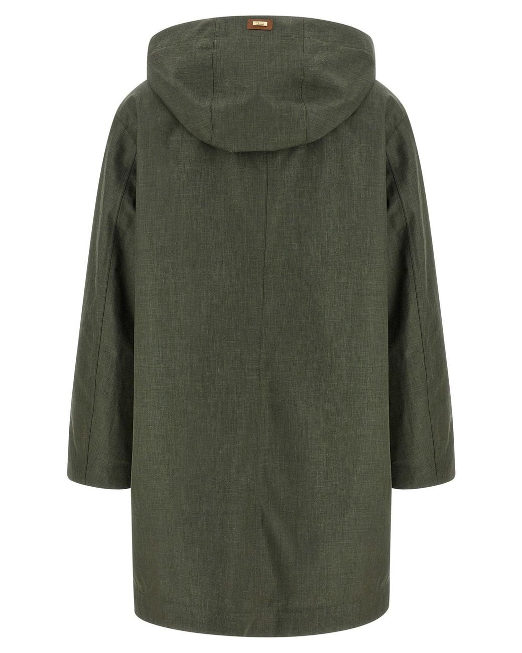 Herno Green Technical Linen Blend Raincoat