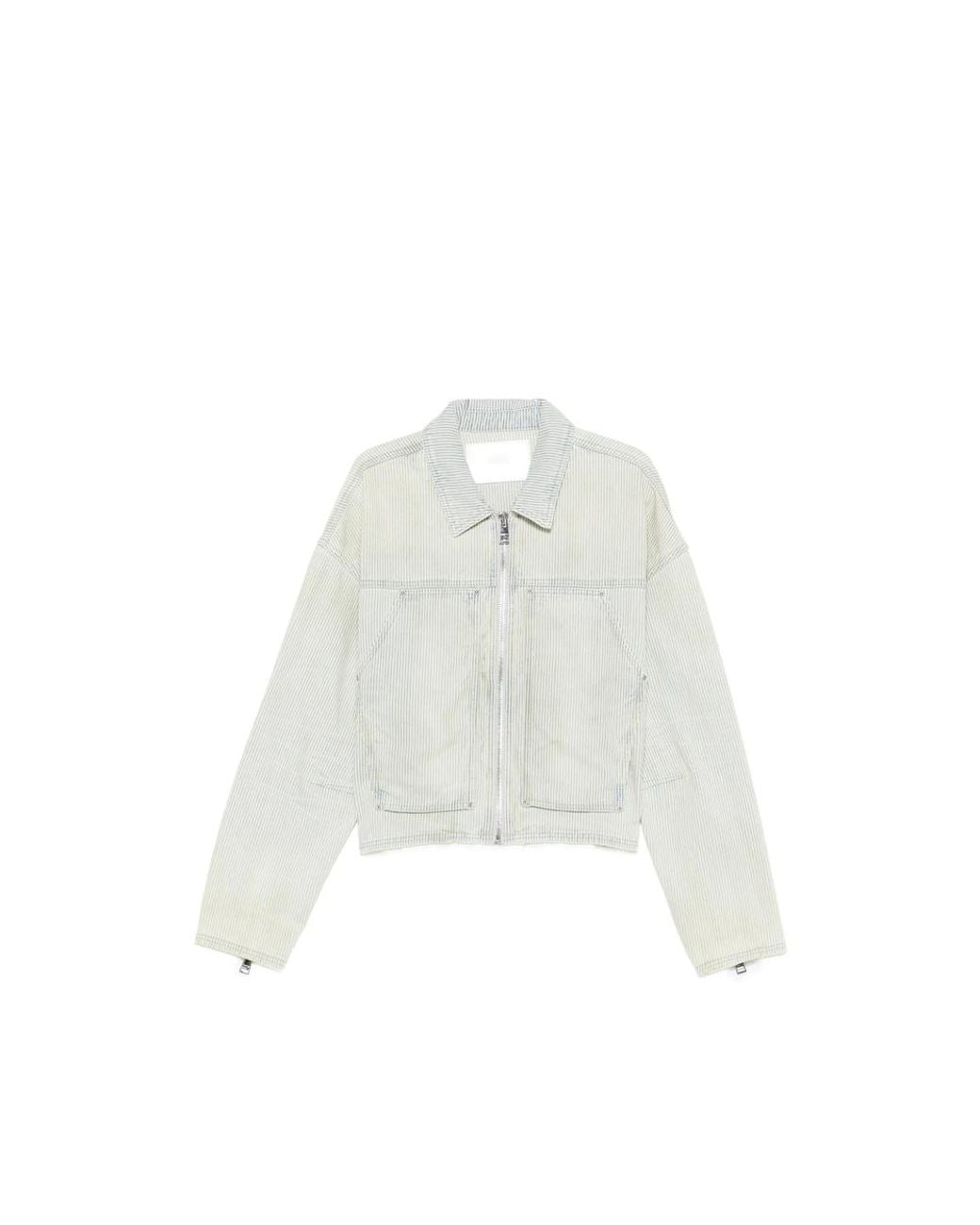 Purple Brand White Striped Zip Jacket for men