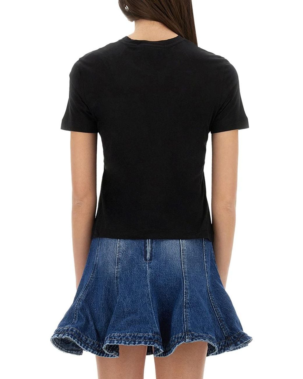 MSGM Black Slim Fit T-Shirt Cotton T-Shirts