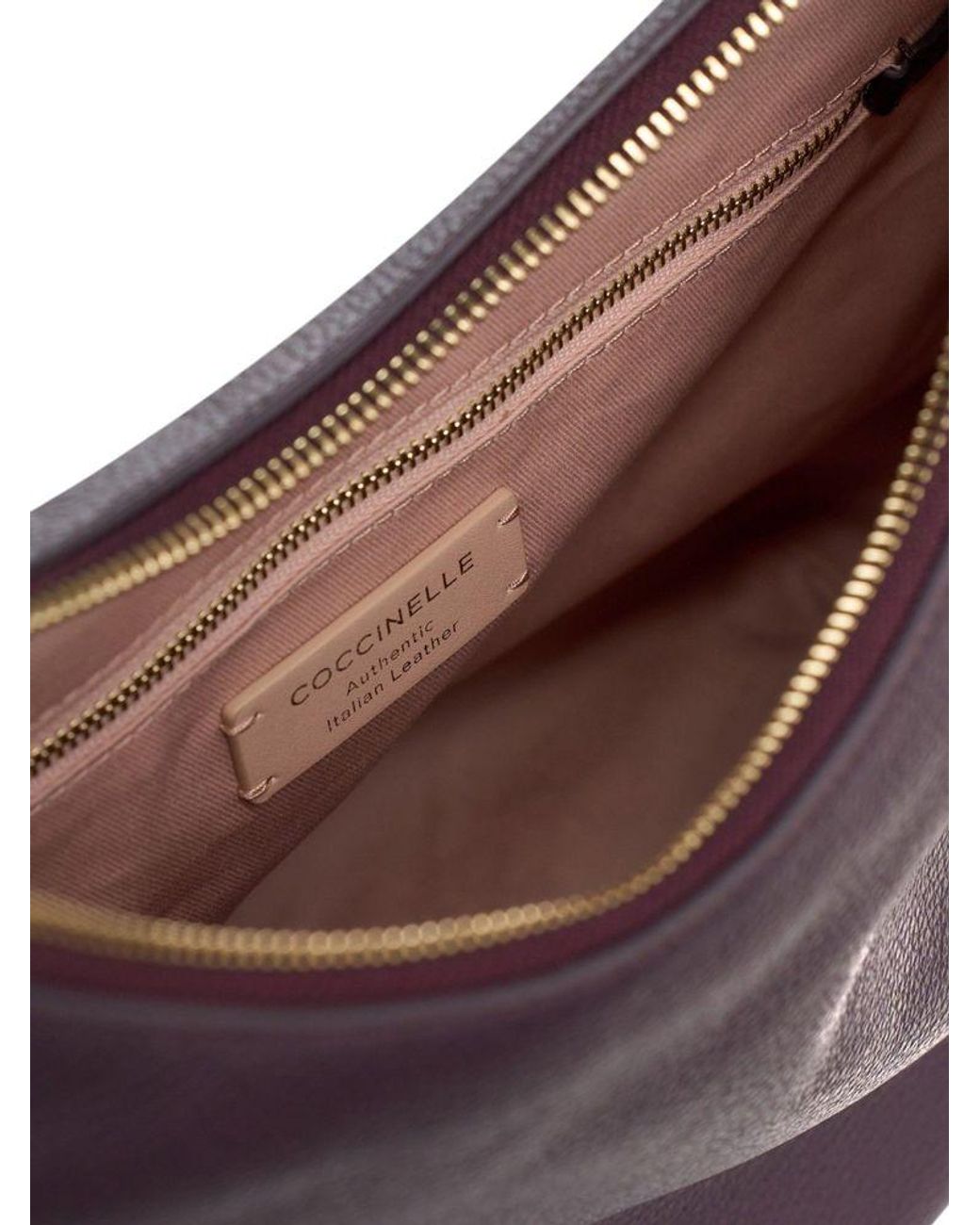 Coccinelle Purple Shoulder Bag Cowhide Leather