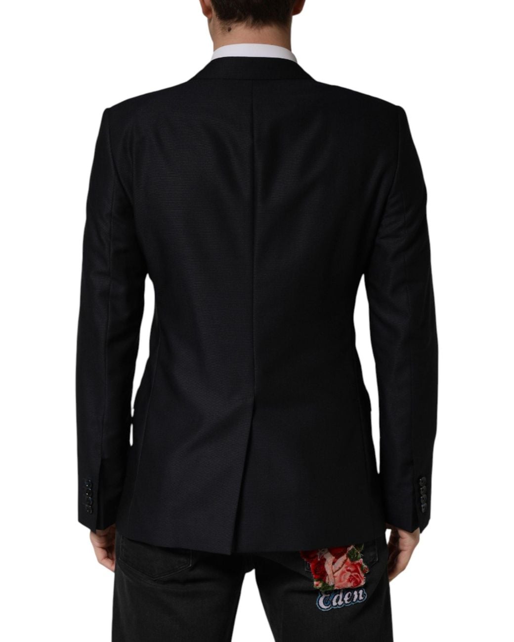 Dolce & Gabbana Black Martini Single Breasted Jacket Blazer Virgin Wool Clothing