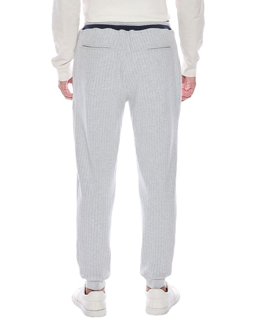 Brunello Cucinelli Gray Light Ribbed Trousers for men