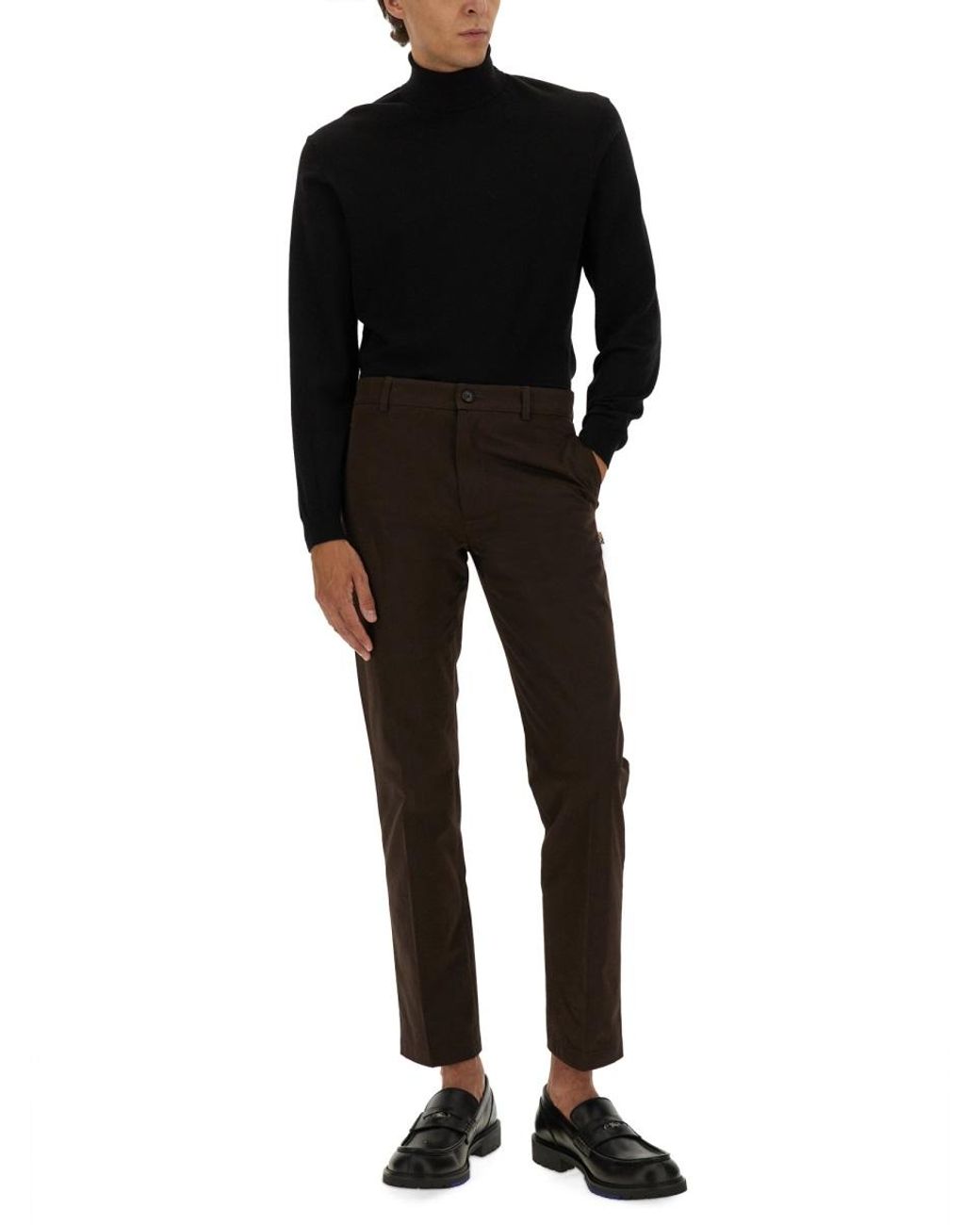 Burberry Black Cotton Chino Pants Trousers for men