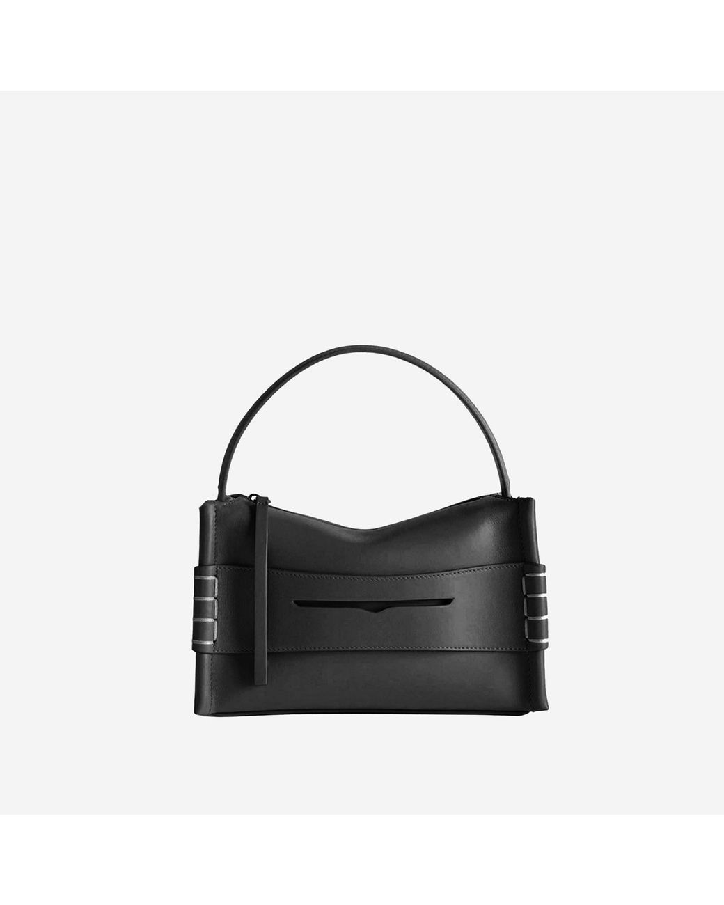 J.W. Anderson Black Small Leather Loafer Bag With Logo Shoulder