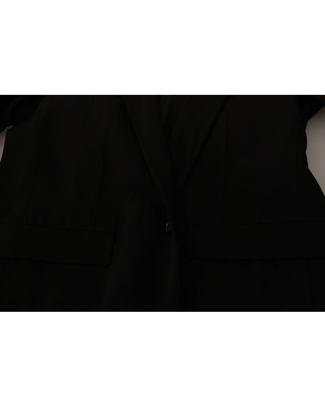 Dolce & Gabbana Black Wool Single Breasted Coat Blazer Virgin Elastane Clothing for men