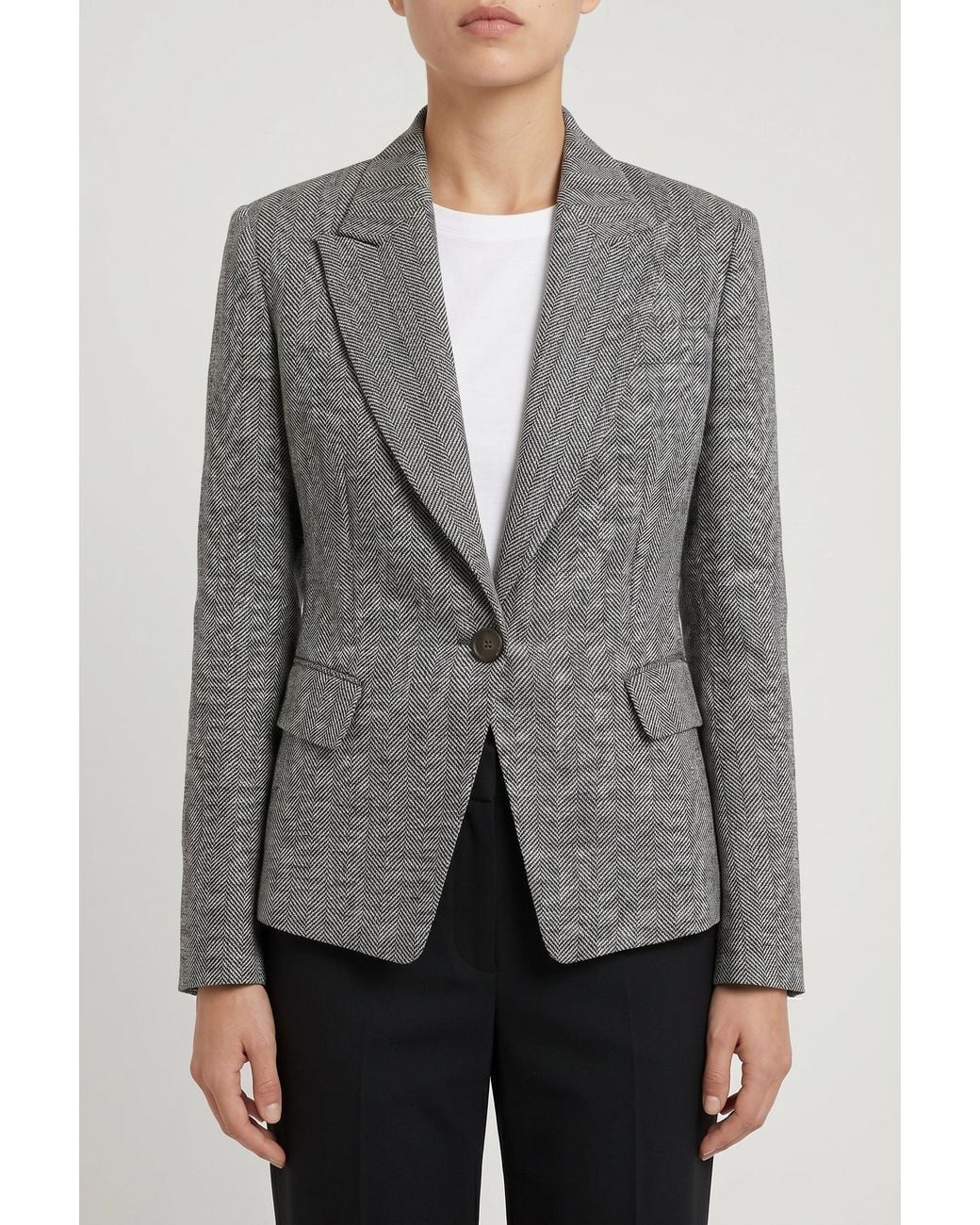 Brunello Cucinelli Gray Linen Tailored Jacket