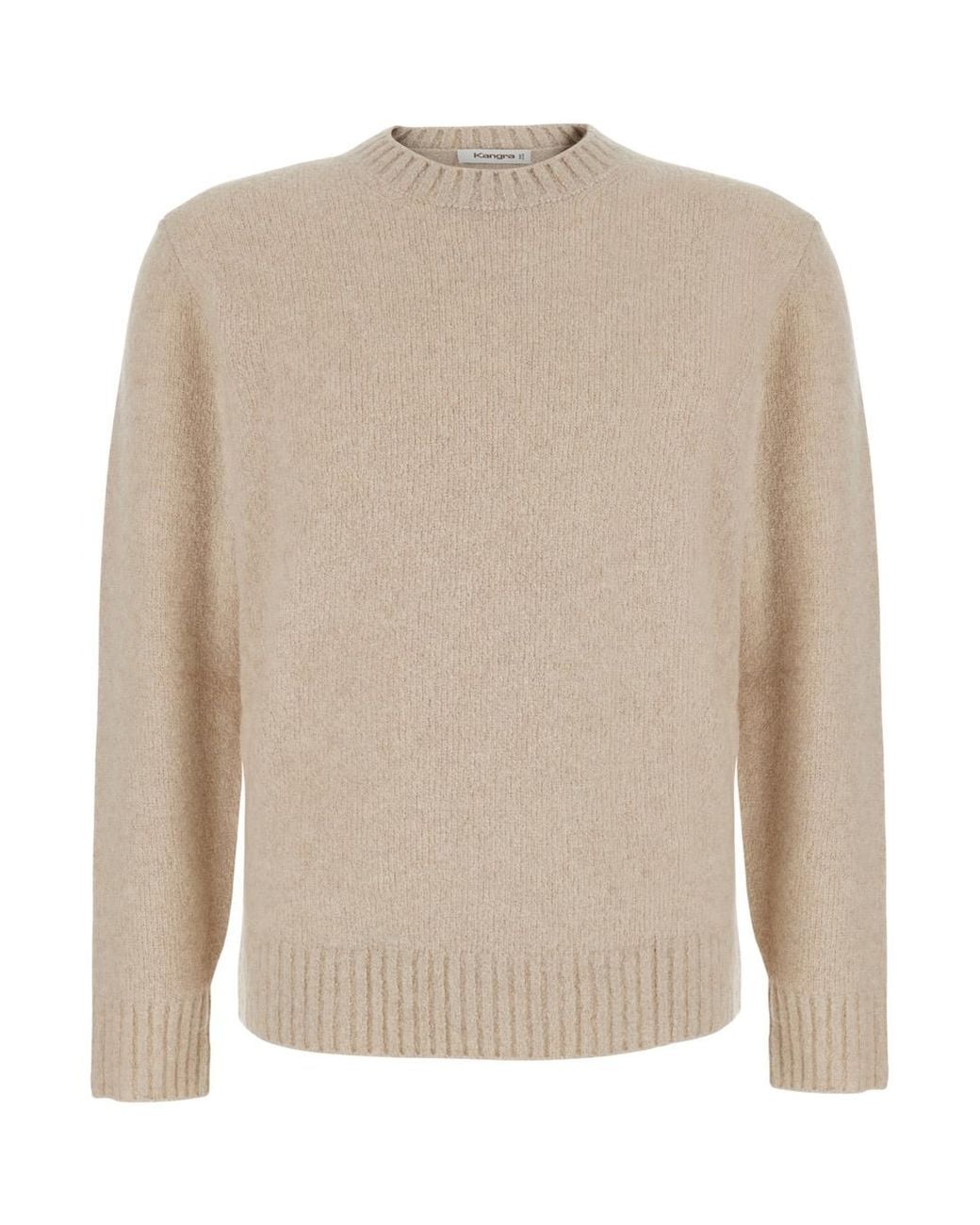 Kangra Natural Crew Neck Sweater Wool Tops for men