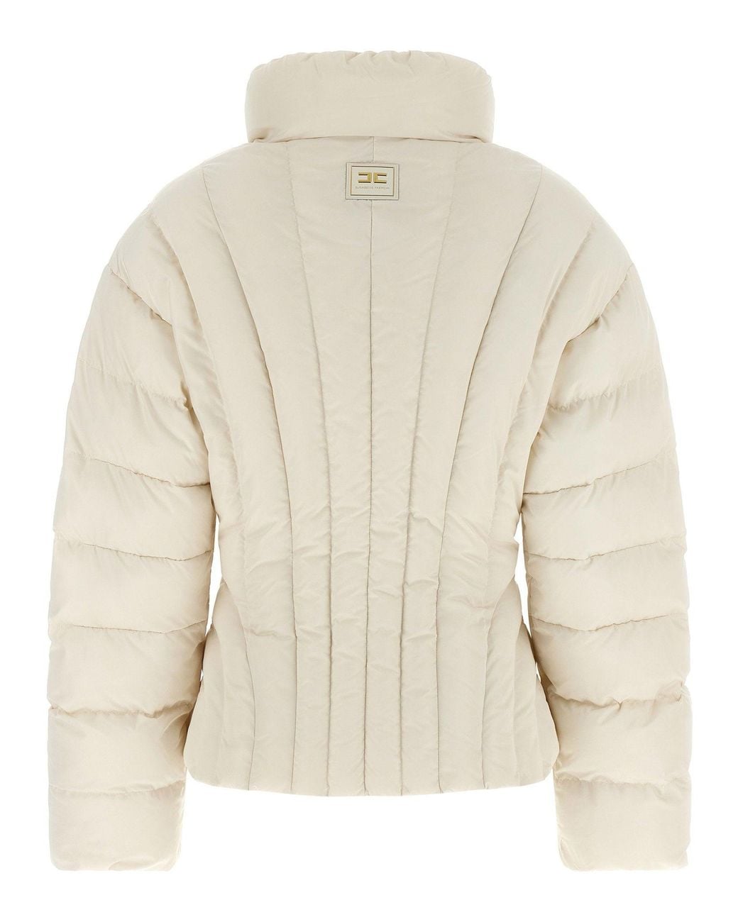 Elisabetta Franchi Natural Quilted Down Down Jacket
