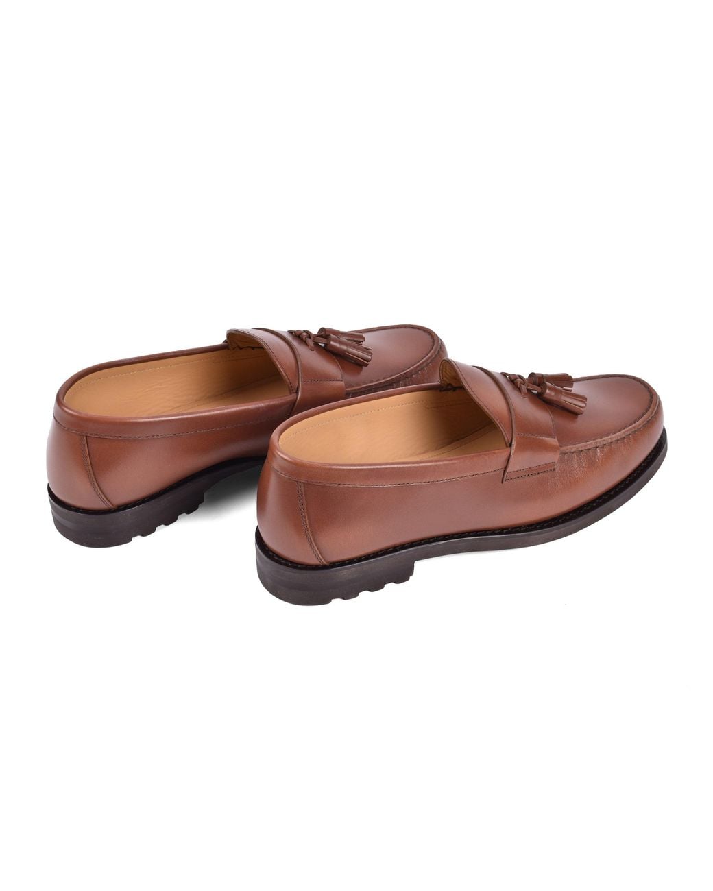 Brunello Cucinelli Brown Leather Tassel Loafers for men
