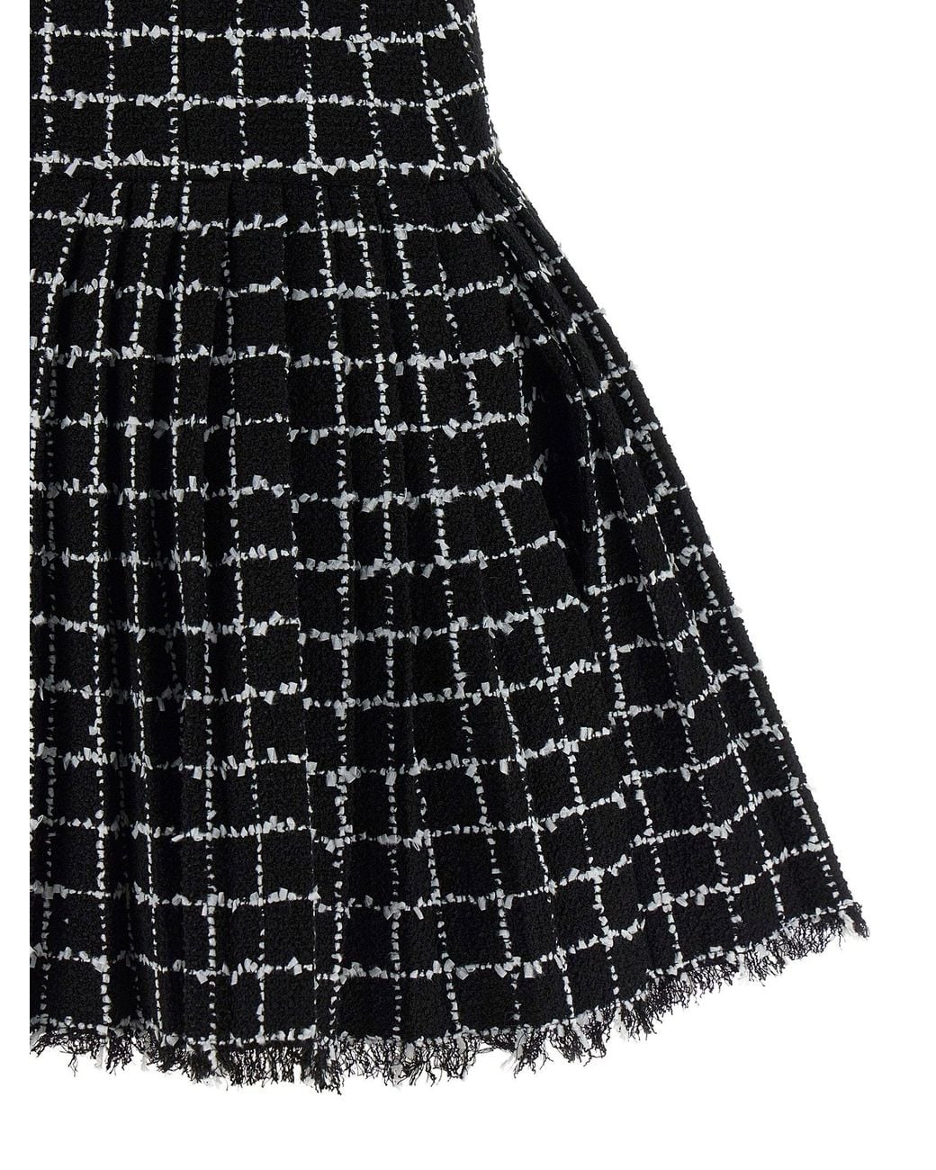Balmain Black Check Tweed Dress