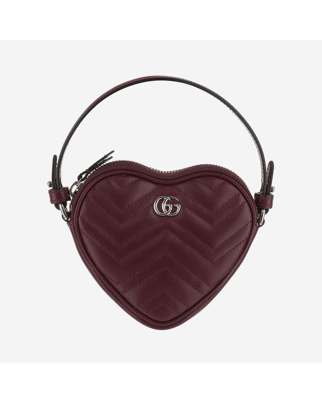 Gucci Purple Mini Gg Marmont Bag Calf Skin Shoulder