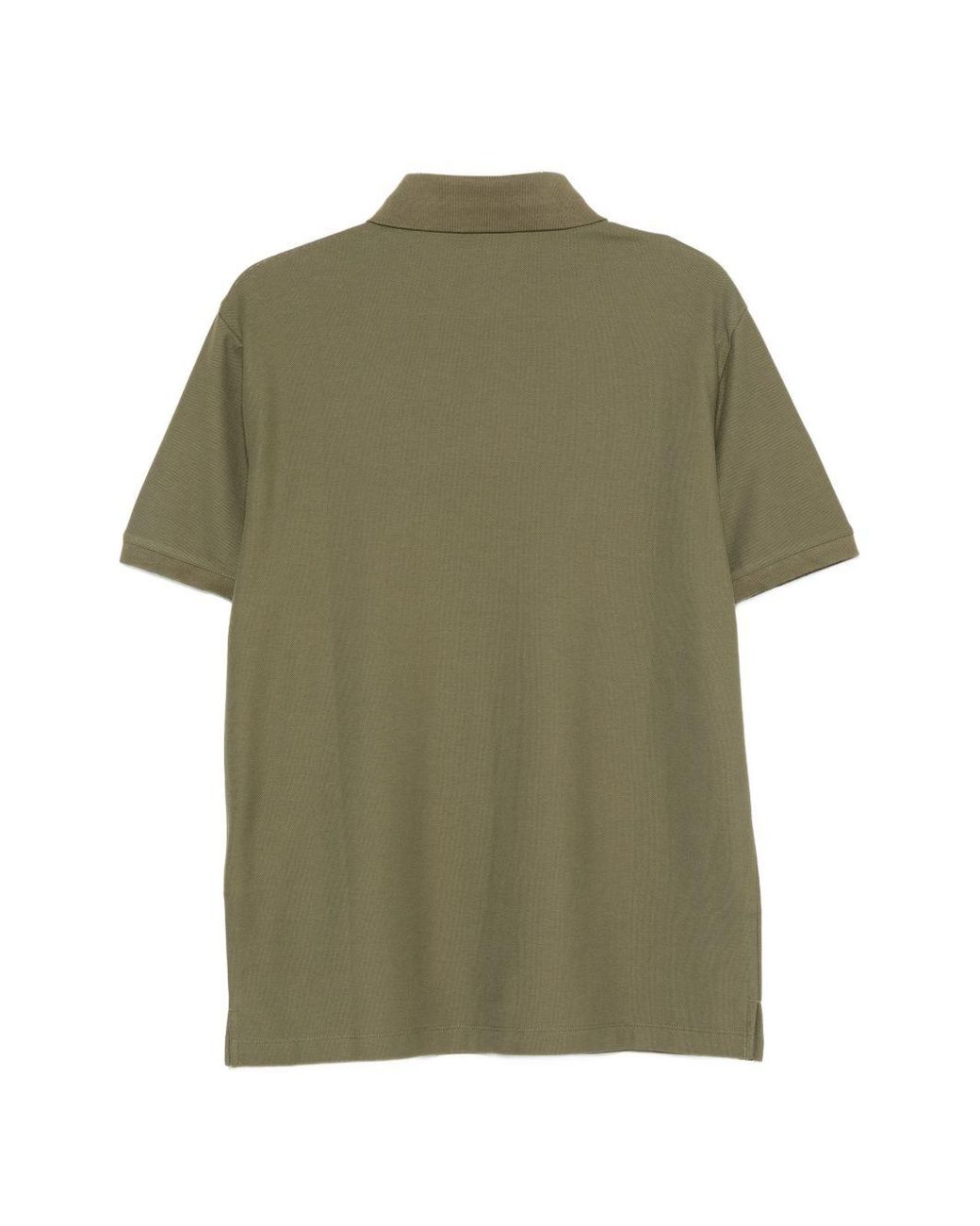 Emporio Armani Green Logo-Embroidered Cotton Piqué Polo for men