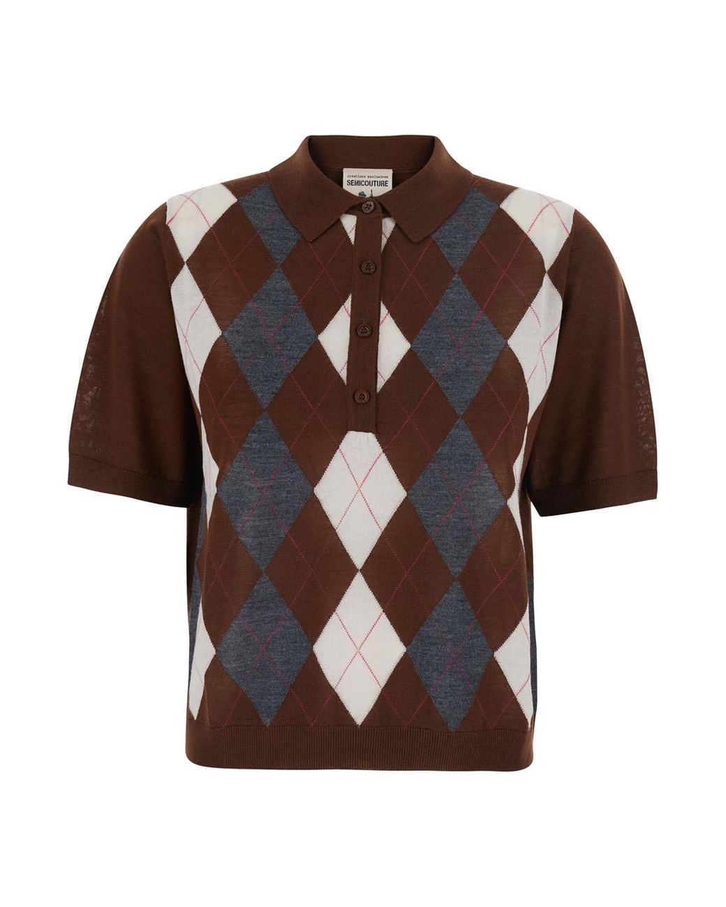 Semicouture Brown Semicouture Diana Polo Sweater