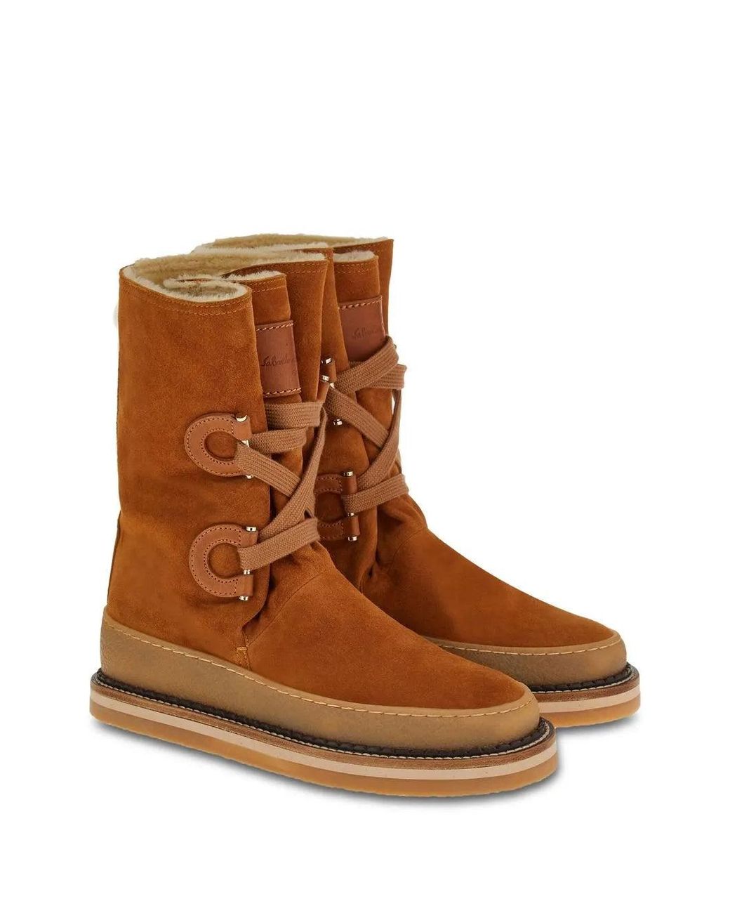 Ferragamo Brown Ferragamo Suede Calf-Length Boot