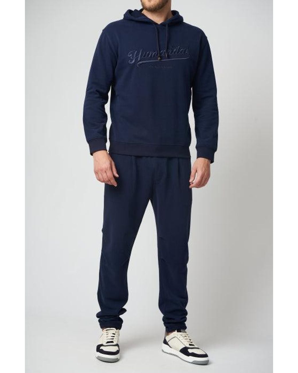 Brunello Cucinelli Blue Hooded Sweatshirt Clothing for men