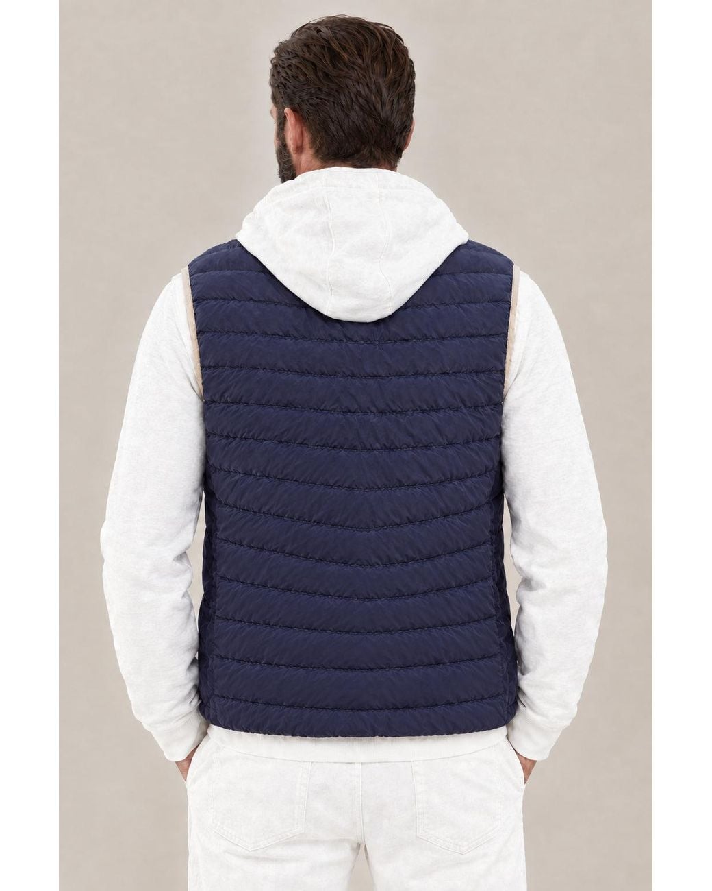 Brunello Cucinelli Blue Midnight Quilted Jacket Clothing for men