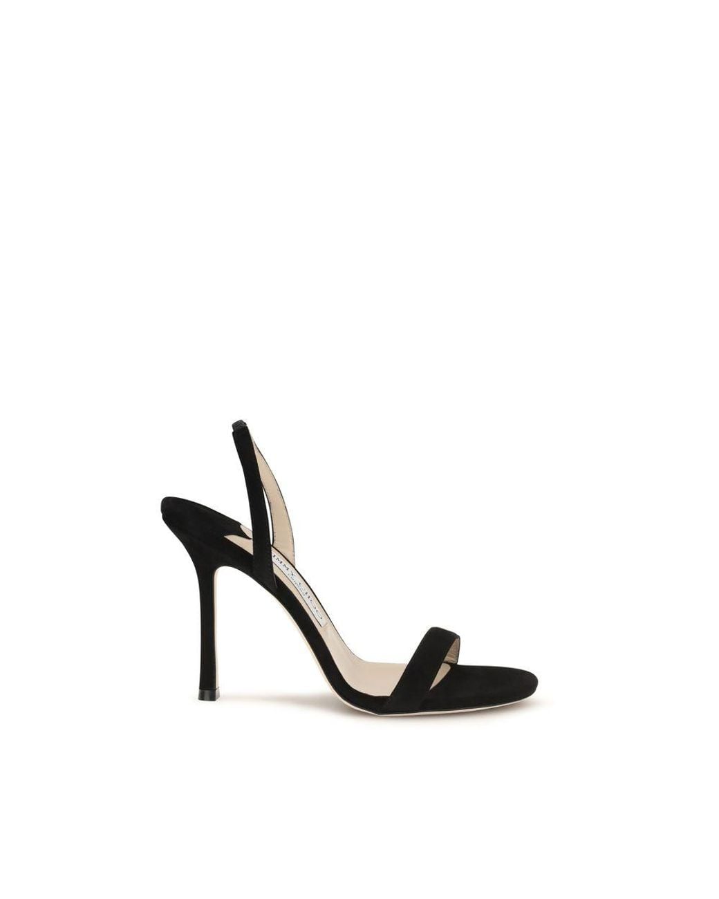 Jimmy Choo Black Calf Leather Bos Taurus Stiletto Heel Sandals
