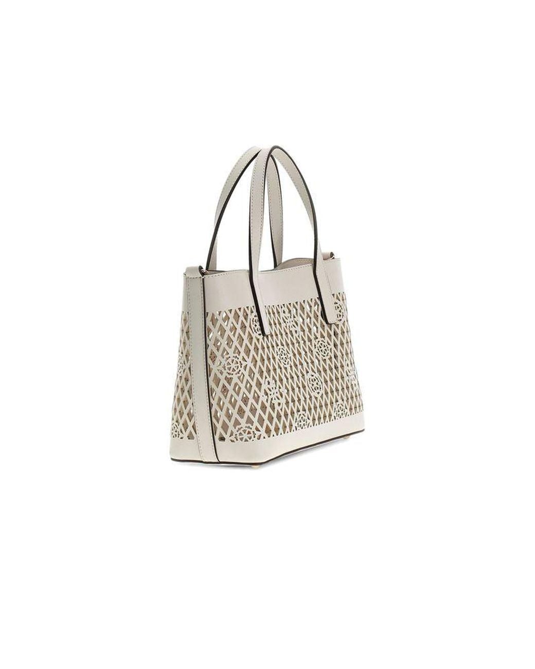 Guess White Guess Letty Tote Bag