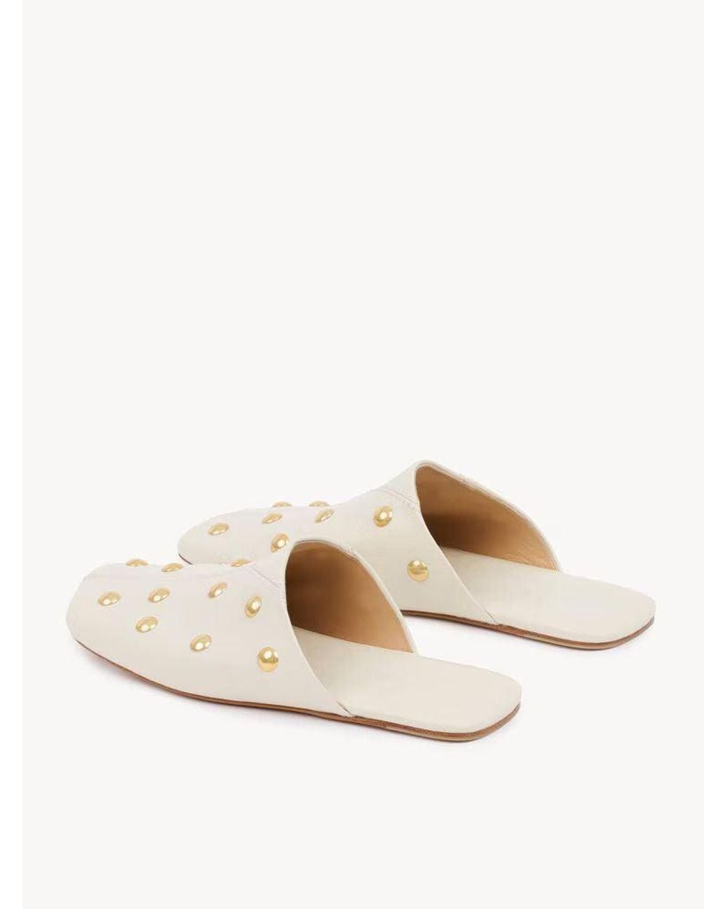 Chloé White Chloé Studded Slipper