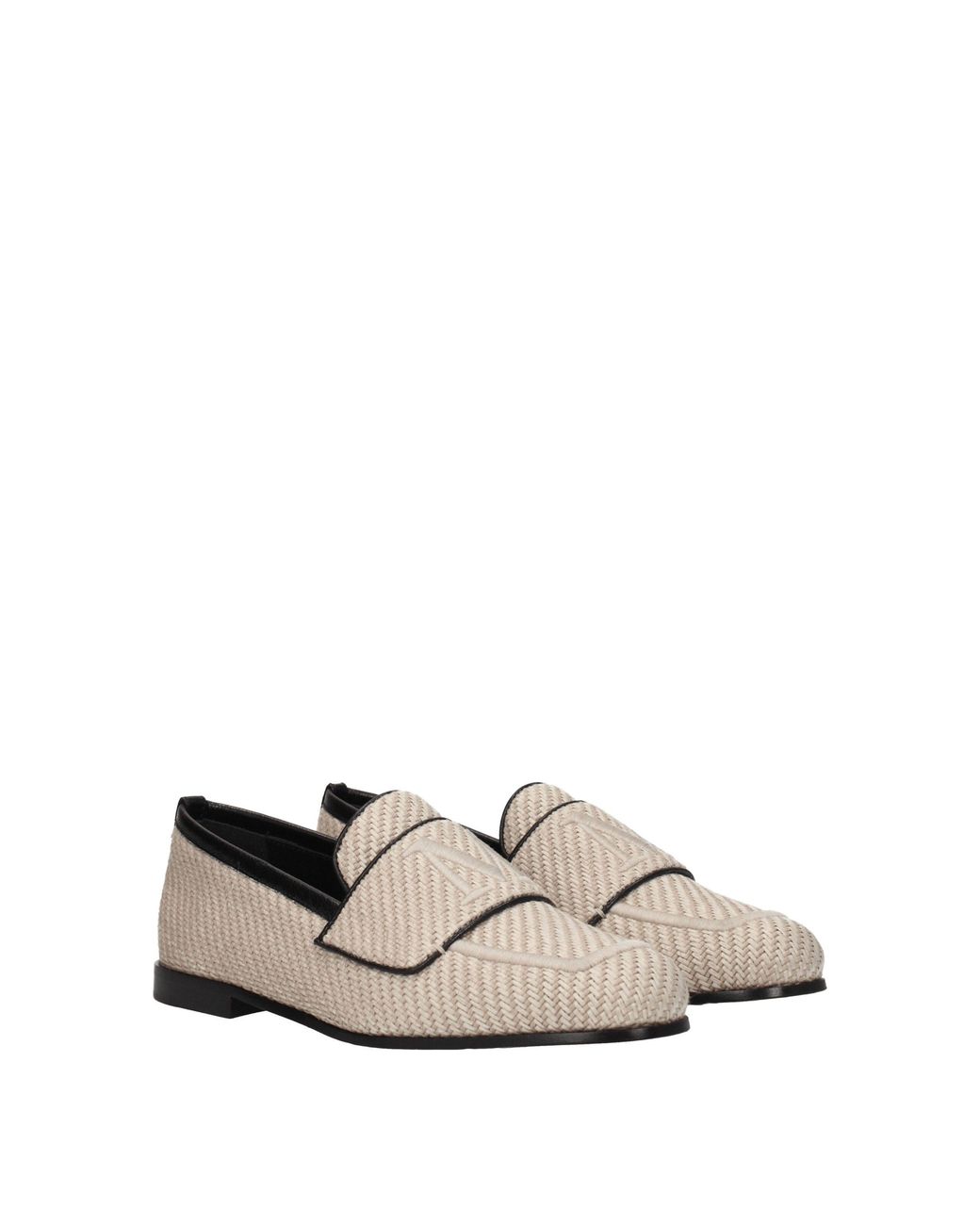 Max Mara Natural Fabric Slip-On Loafers