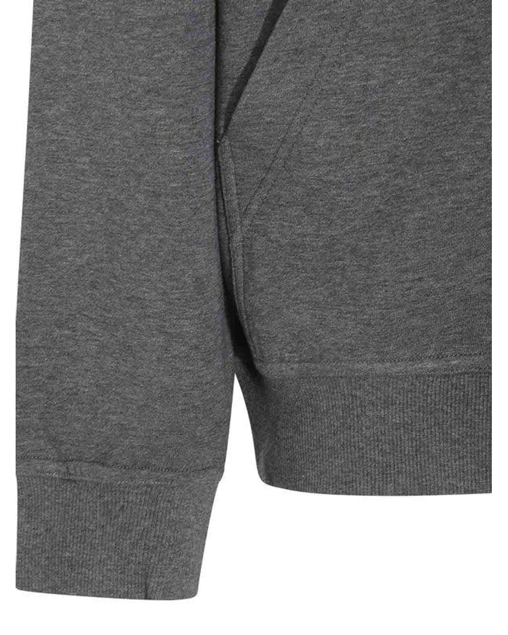 Brunello Cucinelli Gray Cotton Zip Hoodie Clothing for men