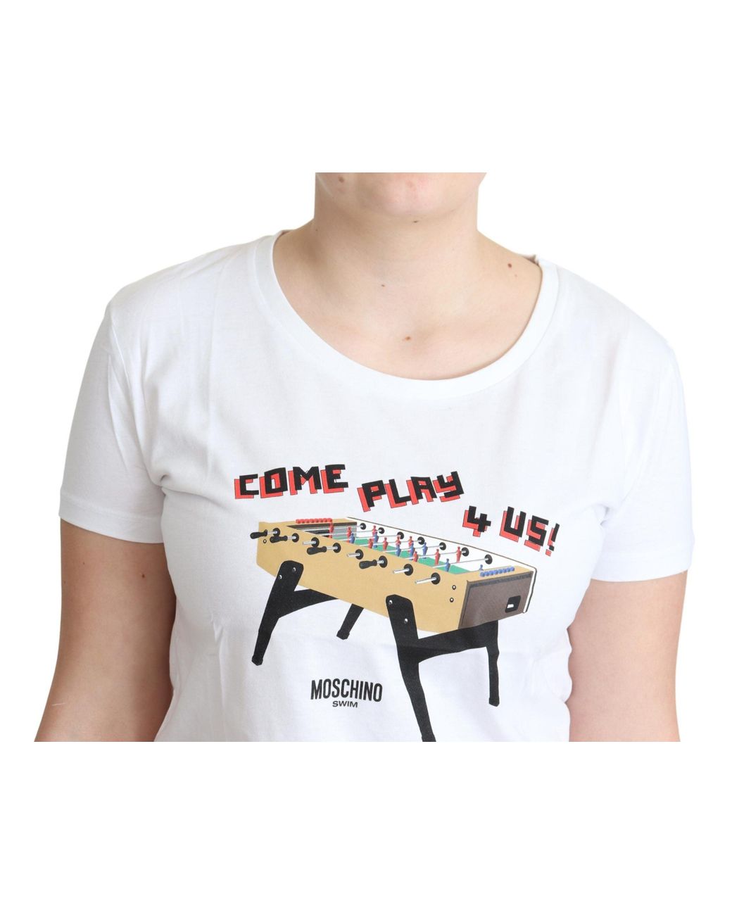 Moschino White Tsh5069 Foosball Tshirt