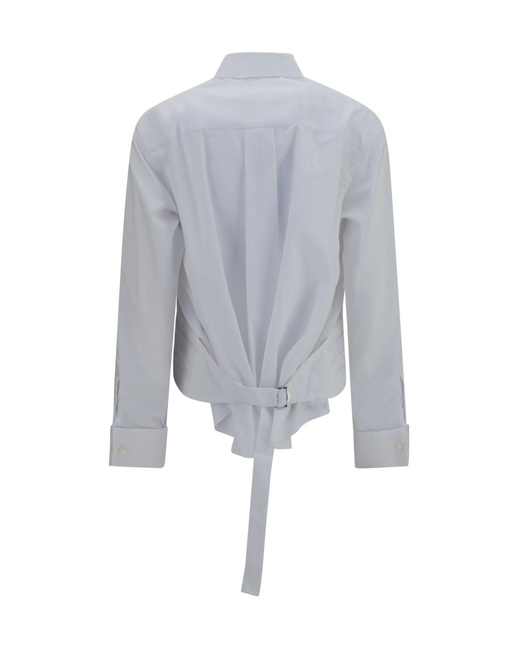 Sacai Blue Shirt Cotton Poplin With Belt