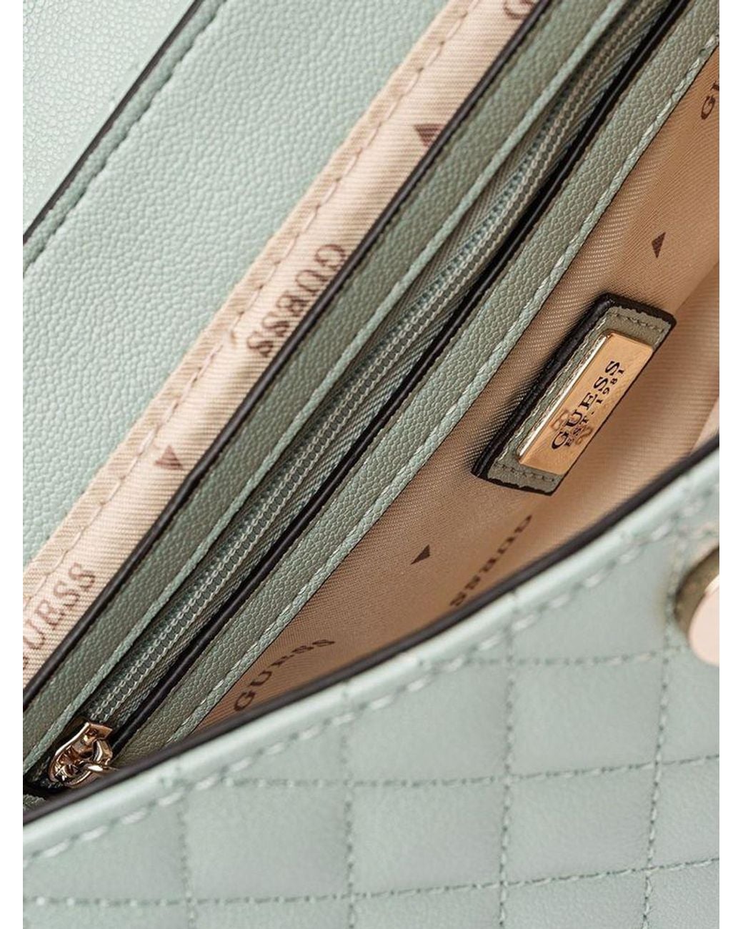 Guess White Guess Quilted Polyurethane Crossbody Bag
