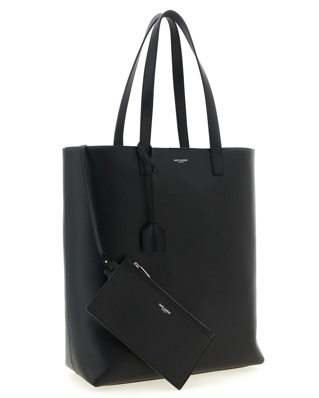 Saint Laurent Black Leather Tote Bag