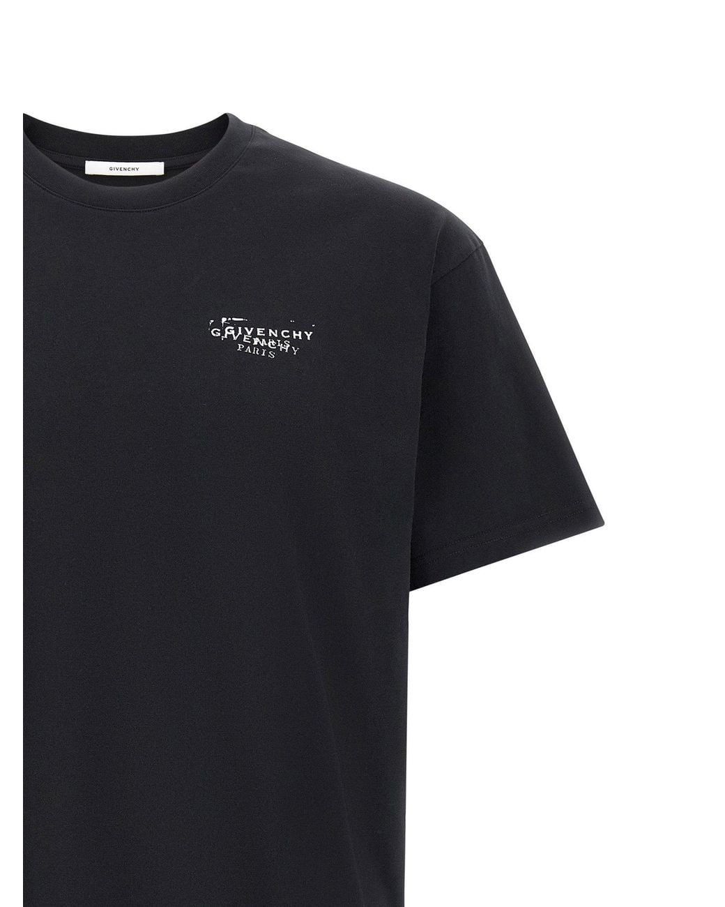 Givenchy Black Logo-Stamp Cotton T-Shirt for men