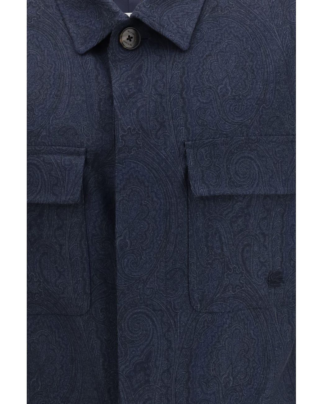 Etro Blue Pure Wool Shacket for men