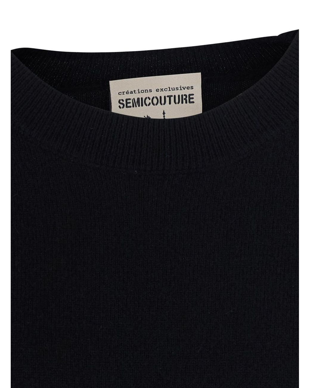 Semicouture Black Long Dress Brenda Knit Wool-Cashmere