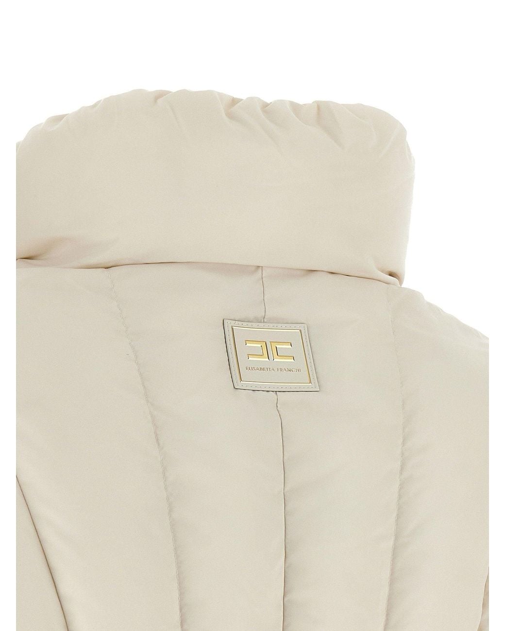 Elisabetta Franchi Natural Quilted Down Down Jacket