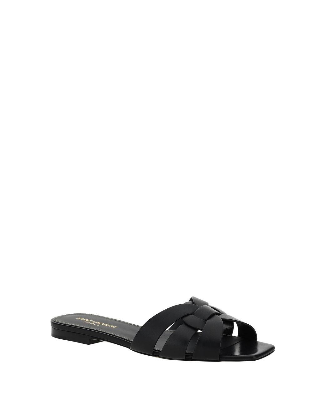Saint Laurent Black Leather Sandals