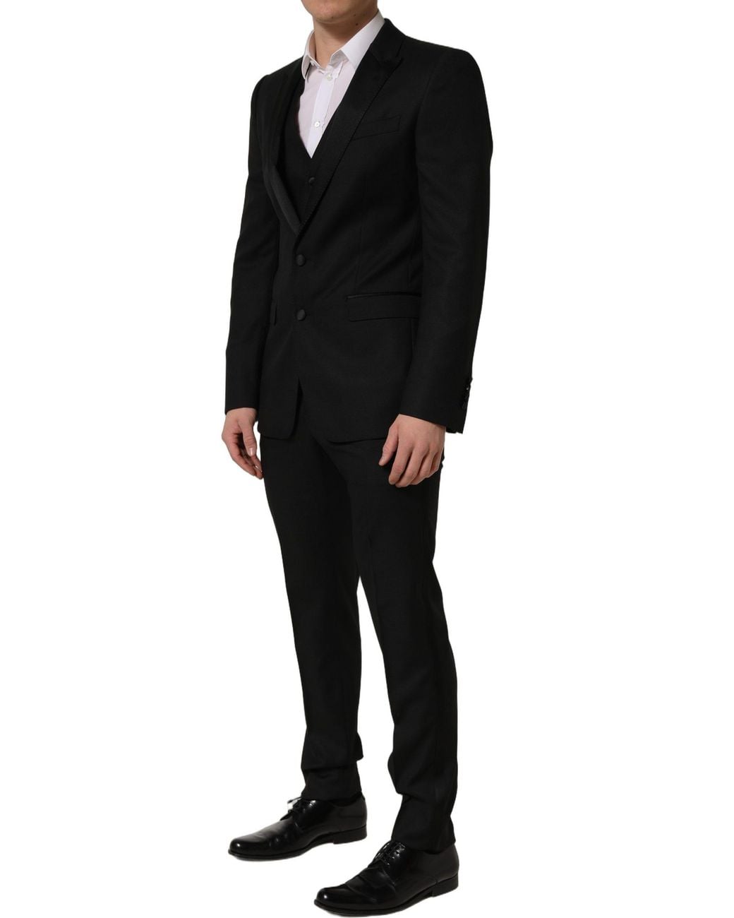 Dolce & Gabbana Black Martini Slim Fit Formal 3 Piece Suit Virgin Wool for men