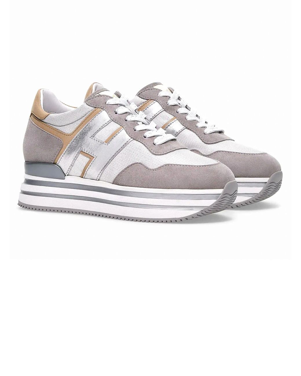 Hogan Suede Midi H222 Violet Beige White | Lyst