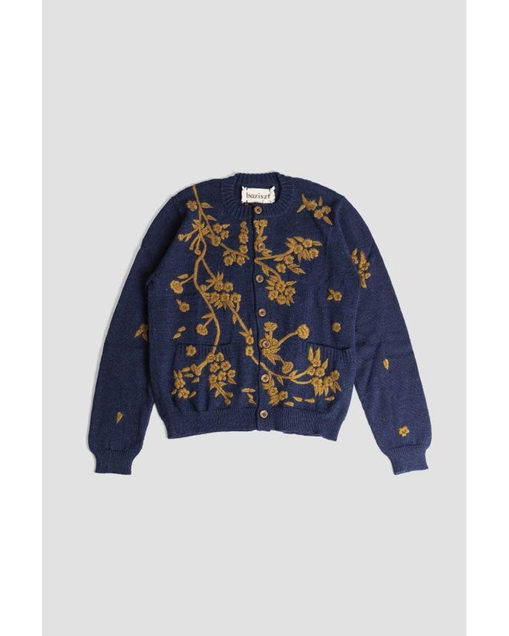 BAZISZT Blue Blossom Cardigan Sweater for men