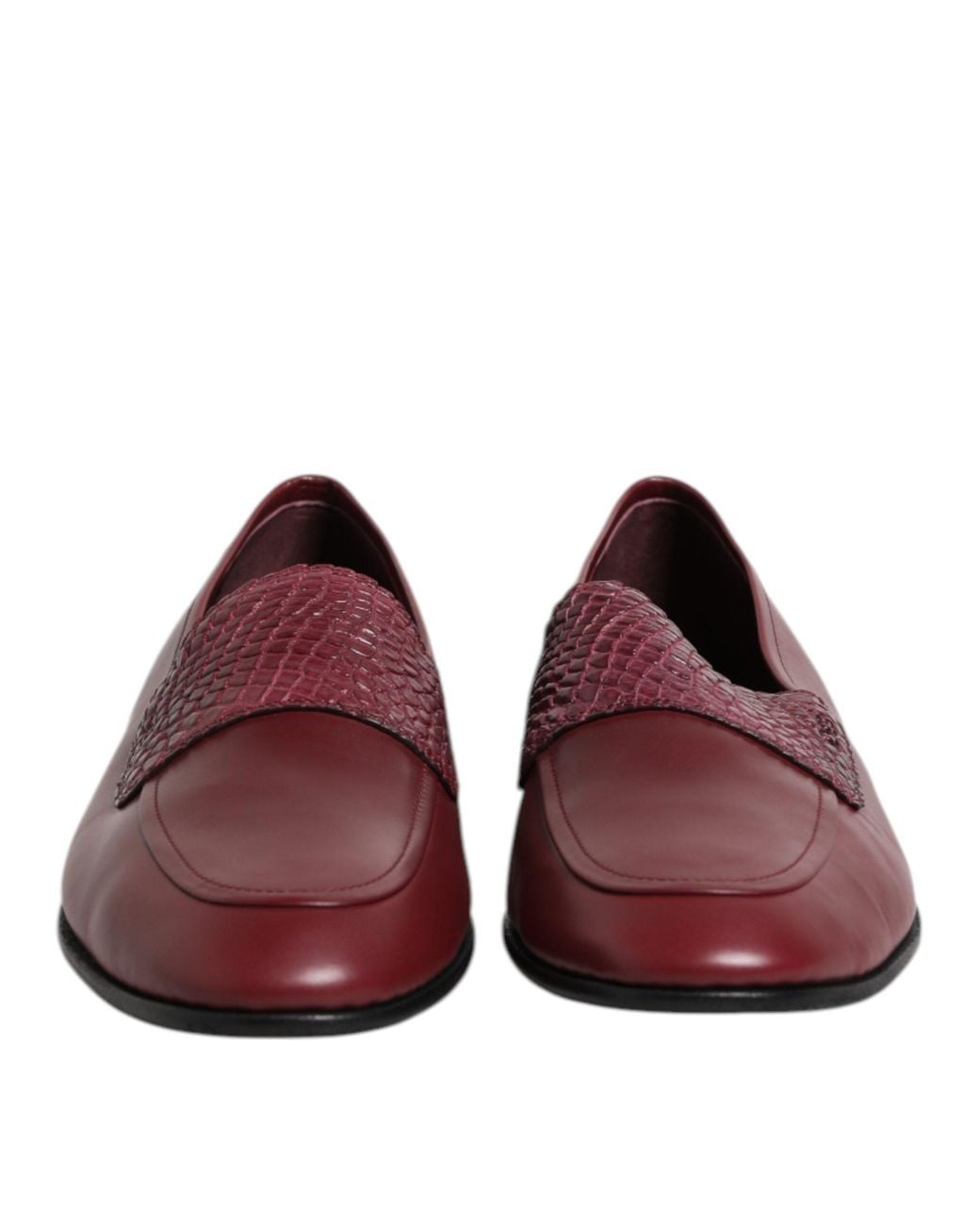 Dolce & Gabbana Red Leather Reptile Strap Loafer for men