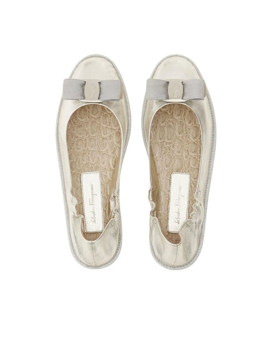 Ferragamo White Nomadic Stories Ballet Flats